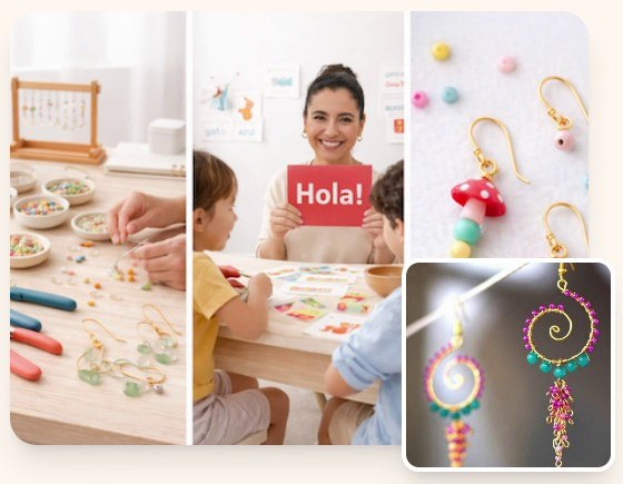 Hands-on jewelry and language activities